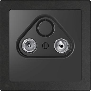 Merten D-Life antenna socket outlet (slate polished frame, anthracite insert)